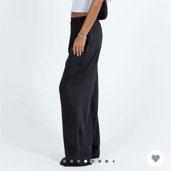 NWT PRINCESS POLLY NIXIE BLACK WIDE LEG PANTS - Picture 2 of 11